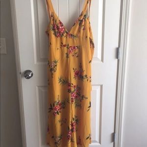 NWT Forever 21 yellow floral jumpsuit M